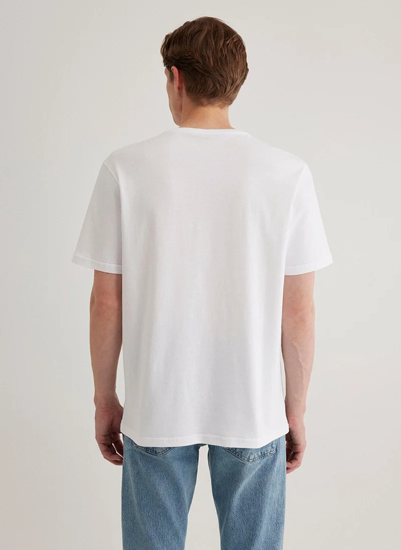 مافي Mavi Logo Printed White Tee