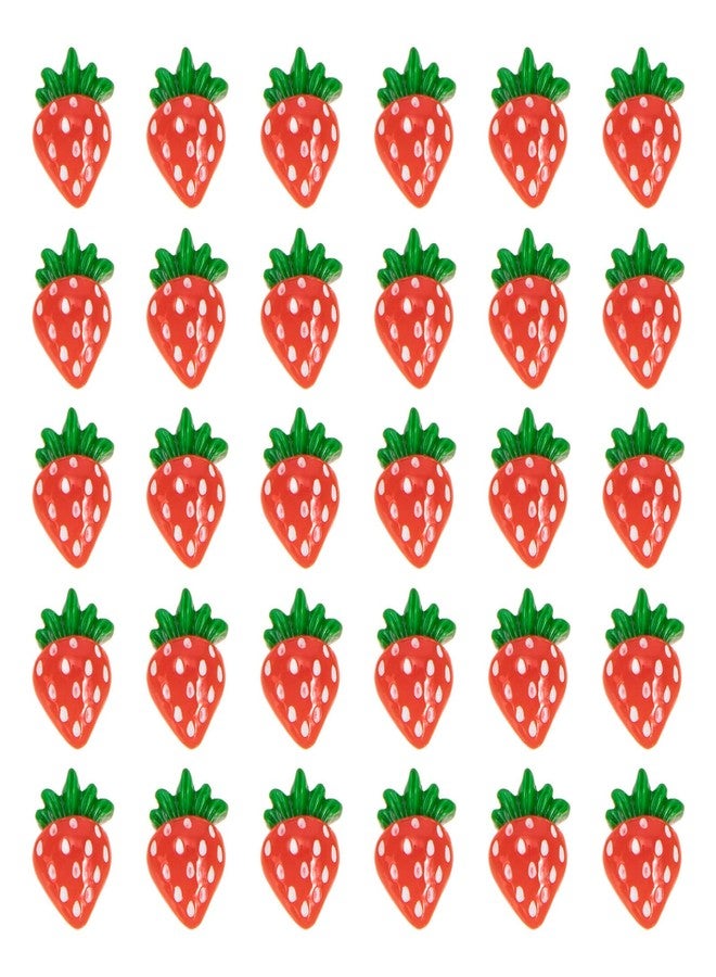 FRCOLOR 30Pcs 3D Fruits Nail Art Charms Strawberry Fruits Nail Art Slices Flatback Nail Gems Nail Jewels for Women Girls Nail Art DIY (Strawberry) - Image 1
