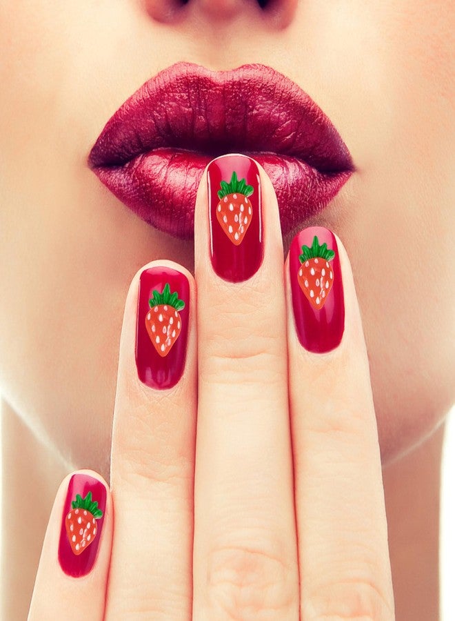 FRCOLOR 30Pcs 3D Fruits Nail Art Charms Strawberry Fruits Nail Art Slices Flatback Nail Gems Nail Jewels for Women Girls Nail Art DIY (Strawberry) - Image 4