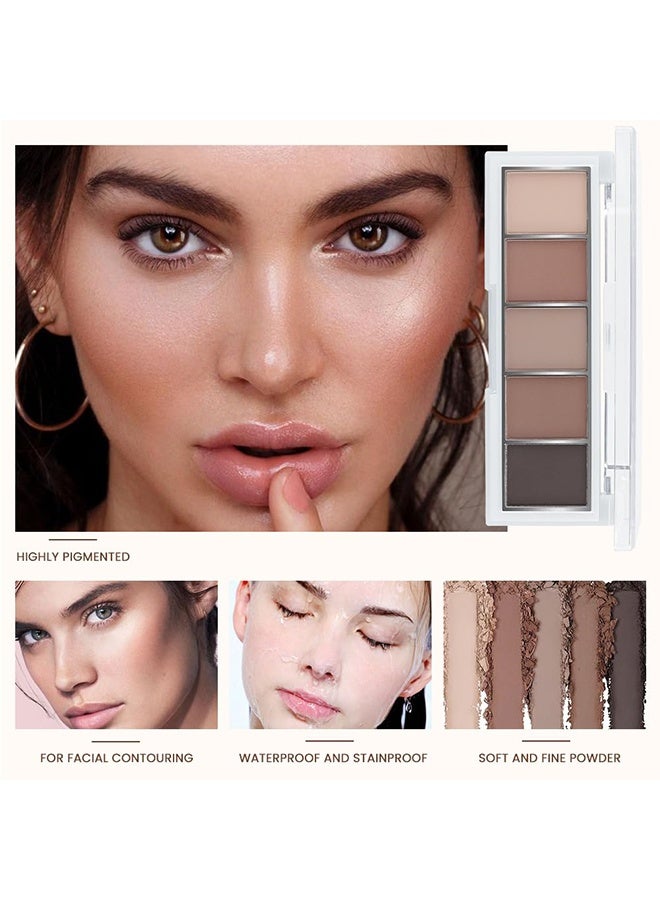MYHO Microscopic Carvings Outline Five-Color Eyeshadow Palette, Neutral Nude Brown Eyeshadow Palette, 5 Matte Shades from Cream to Charcoal, Smooth Blendable Texture, Everyday to Smoky Glam Eye Makeup, Travel-Friendly Compact for Daily Looks 06 - Image 5