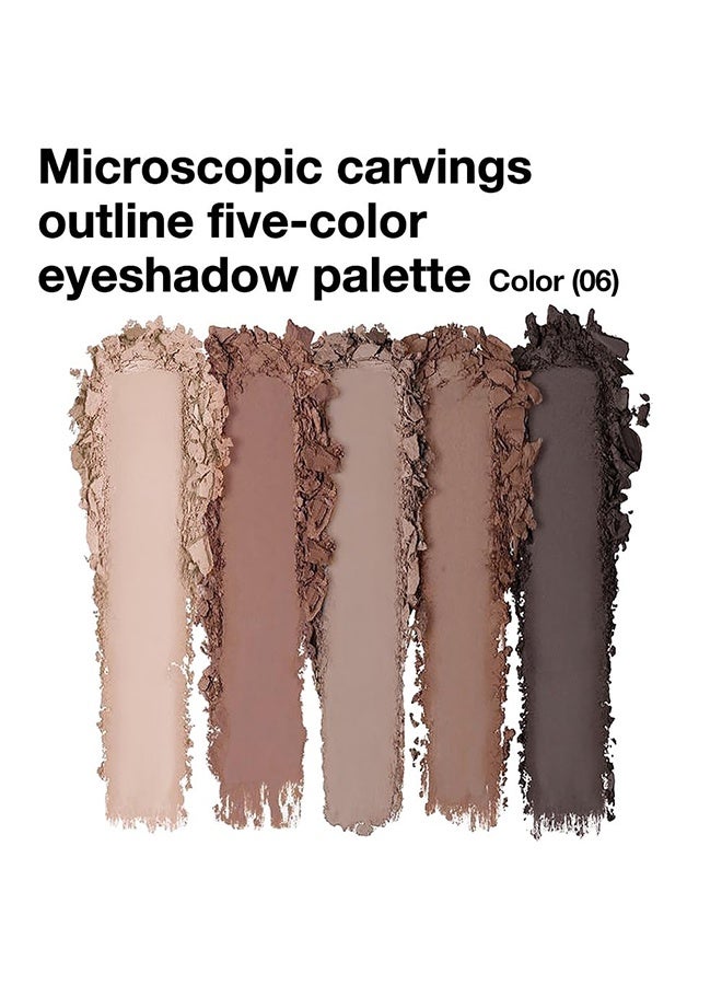MYHO Microscopic Carvings Outline Five-Color Eyeshadow Palette, Neutral Nude Brown Eyeshadow Palette, 5 Matte Shades from Cream to Charcoal, Smooth Blendable Texture, Everyday to Smoky Glam Eye Makeup, Travel-Friendly Compact for Daily Looks 06 - Image 2