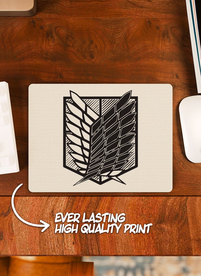 LOUD UNIVERSE Attack on Titan Jar Attack on Titan Non-Slip Rubber Base Mouse Pad Explorer Flag Rectangular Desk Mouse Pad Titan Attack Sigil Emblem Logo Design-Manga Comic Style - Image 2