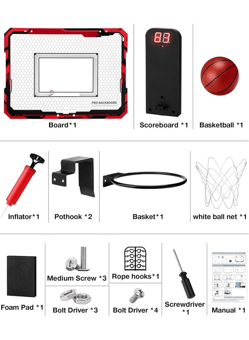 LENND Indoor mini basketball stand with 1 ball, indoor basketball door scoring basketball stand, suitable for children and adults - Image 5