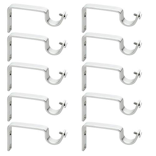 GLOXY ENTERPRISE Stainless Steel Curtain Support/Rod Brackets/Clamps Holders for Curtain Bracket and Rod Support (Pair of 5) - Image 1