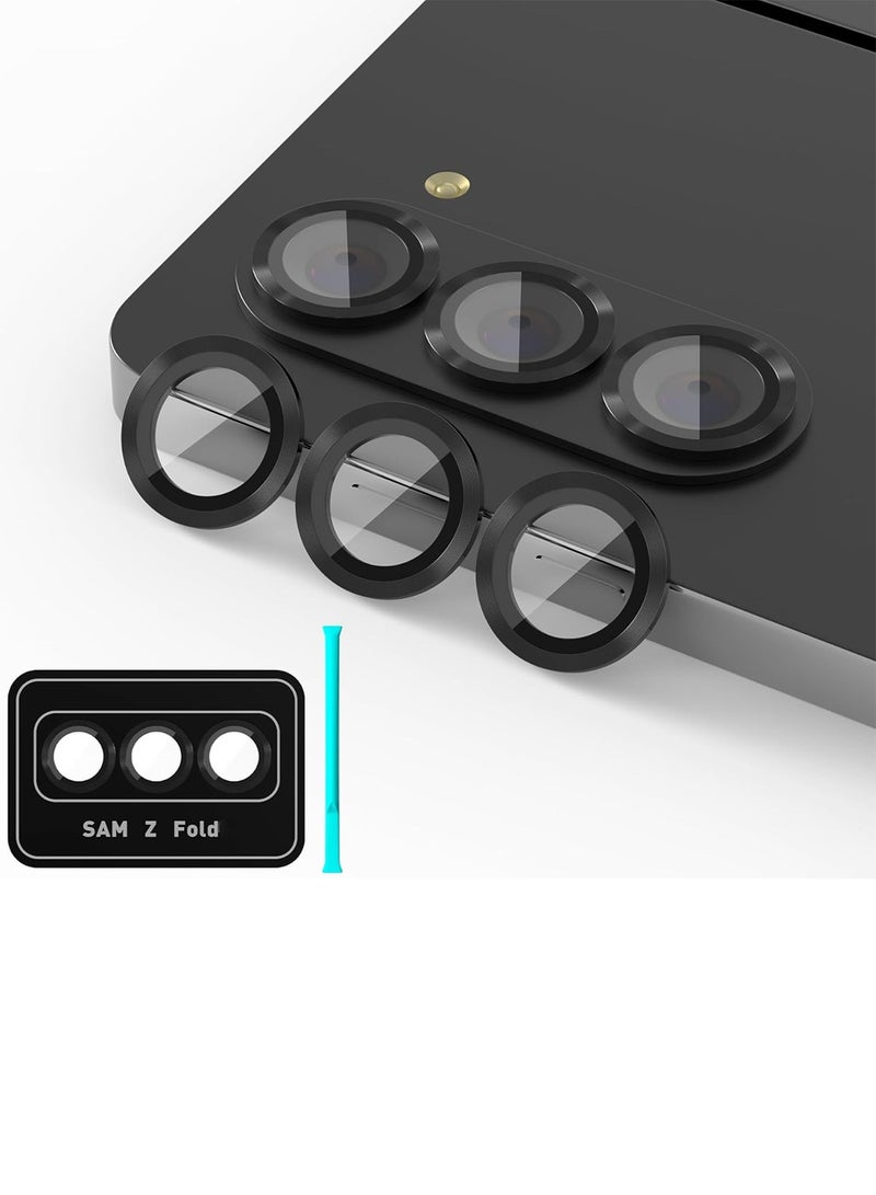 Wtech Premium Camera Lens Tempered Glass Protector Sheild For Samsung Galaxy Z Fold6 5G 2024 Black - Image 1