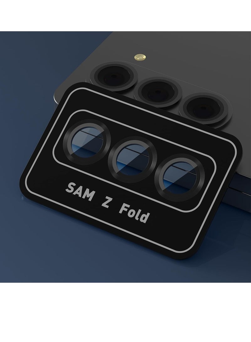 Wtech Premium Camera Lens Tempered Glass Protector Sheild For Samsung Galaxy Z Fold6 5G 2024 Black - Image 3