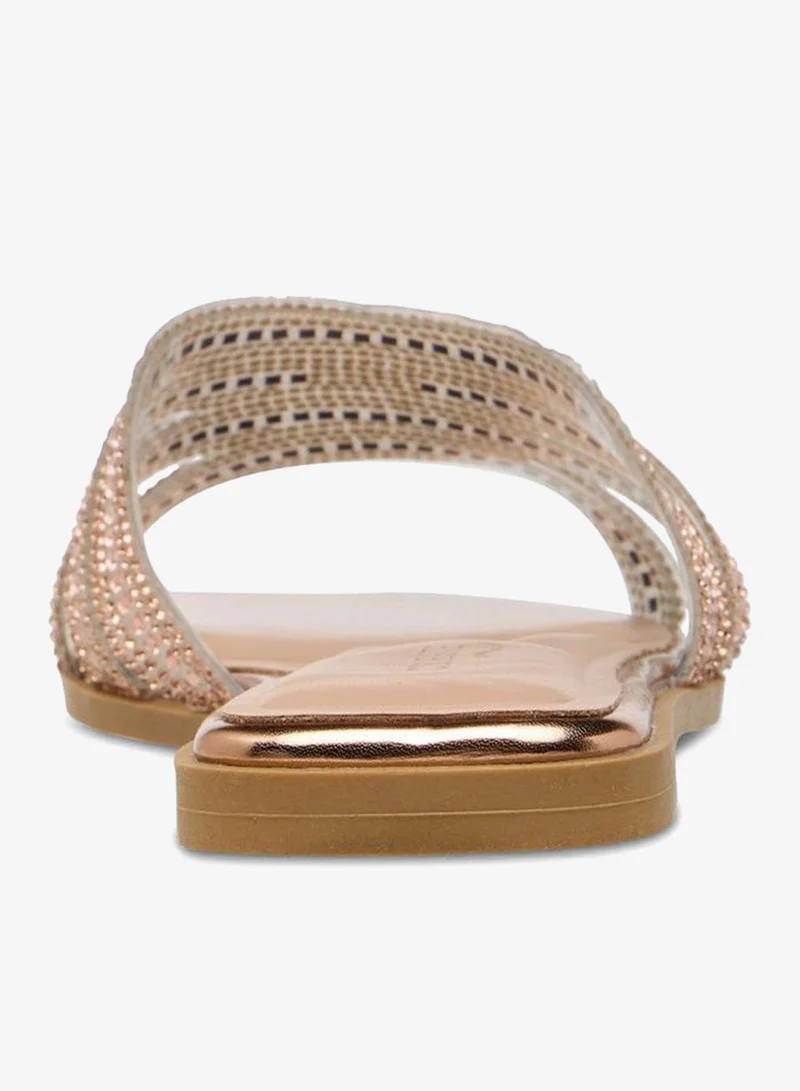 Celeste Gold Women Embellished Flat Sandals Ramadan Collection for Women | Best Price UAE