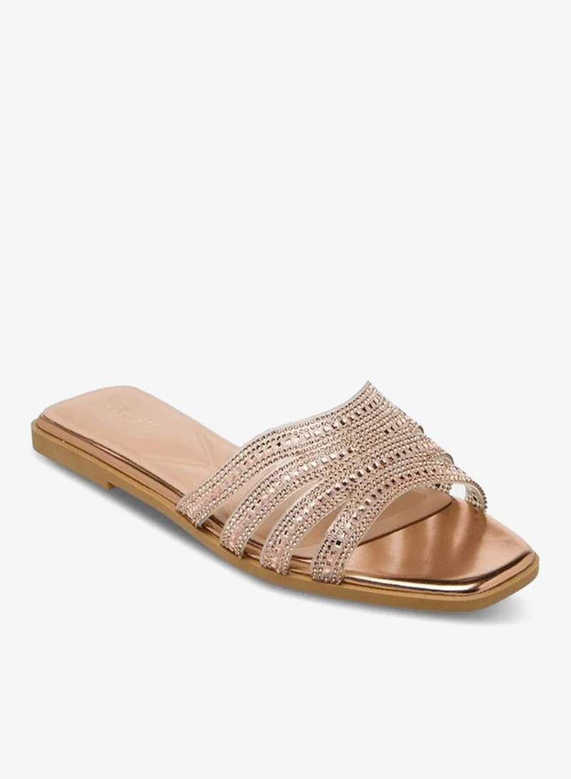 Celeste Gold Women Embellished Flat Sandals Ramadan Collection for Women | Best Price UAE