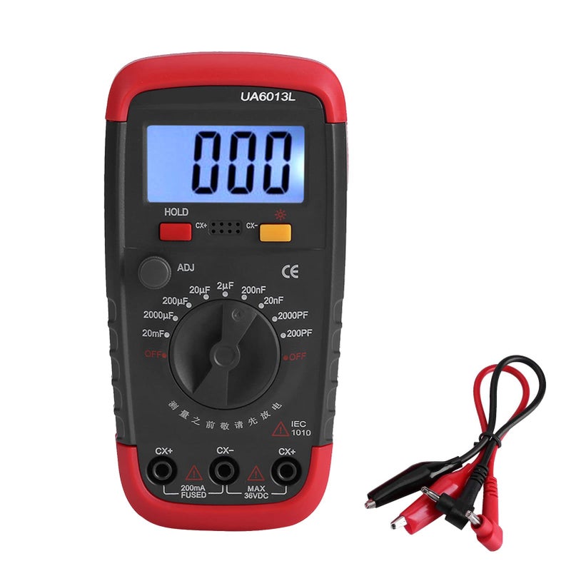 Hztyyier Digital Capacitance Meter Multimeter Professional Capacitor Tester 0.1pF - 20000uF with LCD Backlight and Safety Jacket 1999 Display - Image 1
