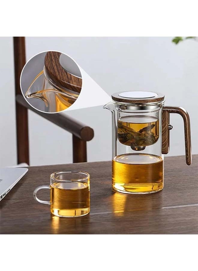 L&E Enchanti Tea Pot, 600ML Water Separation Glass Teapot with Handle, Filter Teapot with Dual Infusers, Enchantipot Magic Tea Pot, Glass Teapot with Strainer,Infuser,Heat Resistant  - Image 4