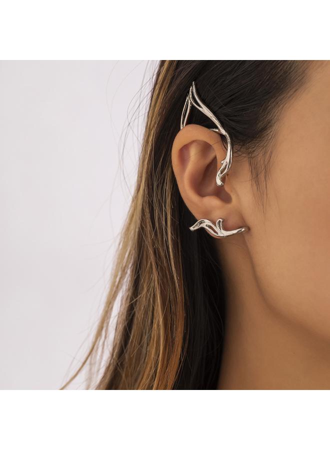 European And American Jewelry Personalized Creative Ear Clip Metal Three-dimensional Ear Hook All-match Earless Earrings High Sense 