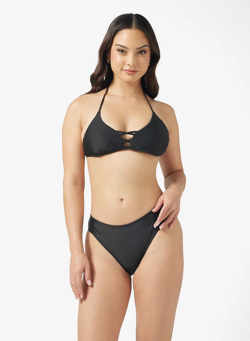 Ginger 3Pc Bikini Set With Leopard Print Robe