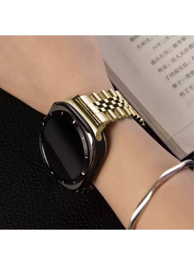 O Ozone (Pack of 2) Stainless Steel Watch Bands Compatibile with Samsung Galaxy Watch Ultra 47mm Strap,Stylish Watch Bracelet Replacement Strap for Galaxy Watch 7 Ultra 47mm - Gold/Silver & Rose Gold - Image 2