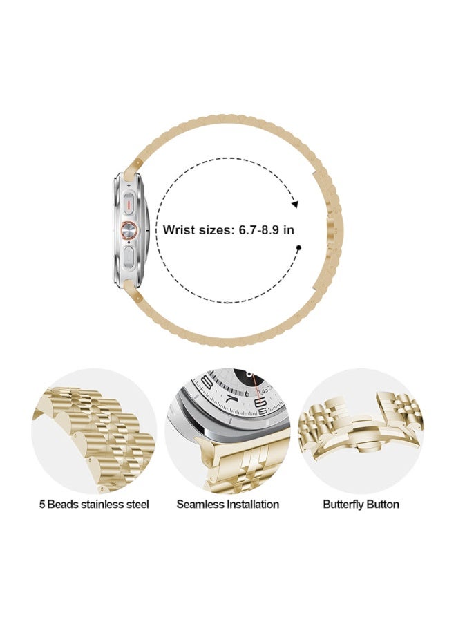 O Ozone (Pack of 2) Stainless Steel Watch Bands Compatibile with Samsung Galaxy Watch Ultra 47mm Strap,Stylish Watch Bracelet Replacement Strap for Galaxy Watch 7 Ultra 47mm - Gold/Silver & Rose Gold - Image 4