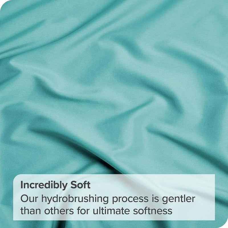 UmI. Brand Umi 100 GSM Brushed Micro Fabric Fitted Bedsheet with 2 Pillow Covers Queen 60x78 Inches Sky Blue - Image 5