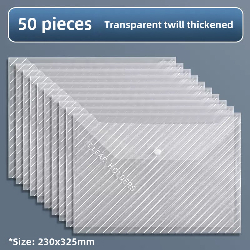 Transparent A4 Document Bag Large Capacity 50 transparent twill/thickened