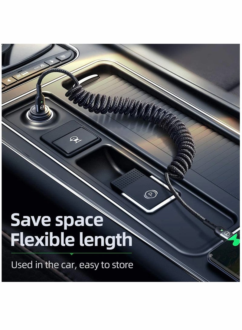 USB Cables, USB C to USB C, Coiled Cable Retractable USB C, Sprial Cable Pd 60w, Type C To Type C, Elastic Charging&data Cord, Spring Data Cable, Suitable For Xiaomi 10 Huawei P40 Pro Charging Cable  - Image 3