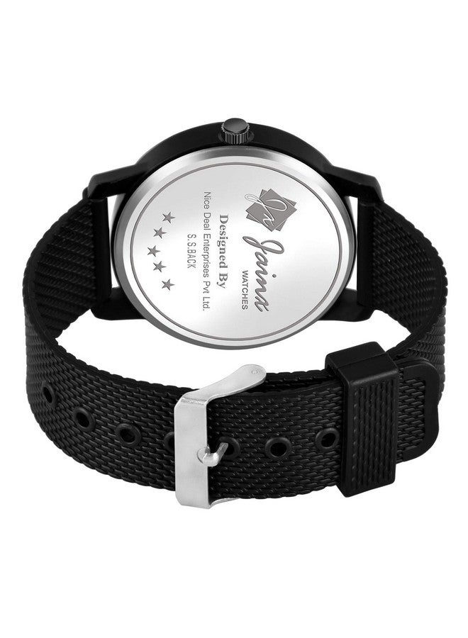 jainx Silicone Strap Black Day and Date Feature Analog Wrist Watch for Men & Boys - JM396 - Image 5