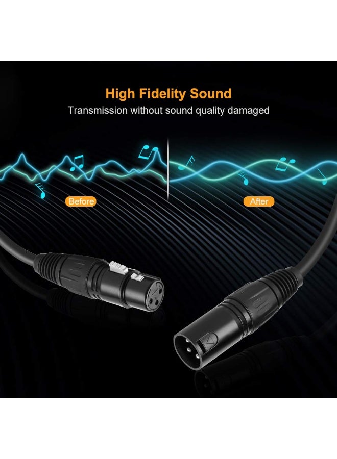Angola Panda XLR Cable, 16.4FT 3PIN XLR Male to Female Balanced Microphone Cable for Recording Applications,Mixers,Speaker Systems and Other XLR Audio Equipment,Black - Image 3