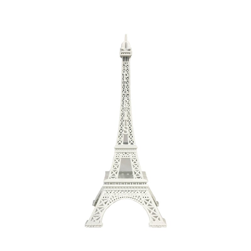 allgala allgala 7"" Eiffel Tower Statue Decor Alloy Metal  White  - Image 1