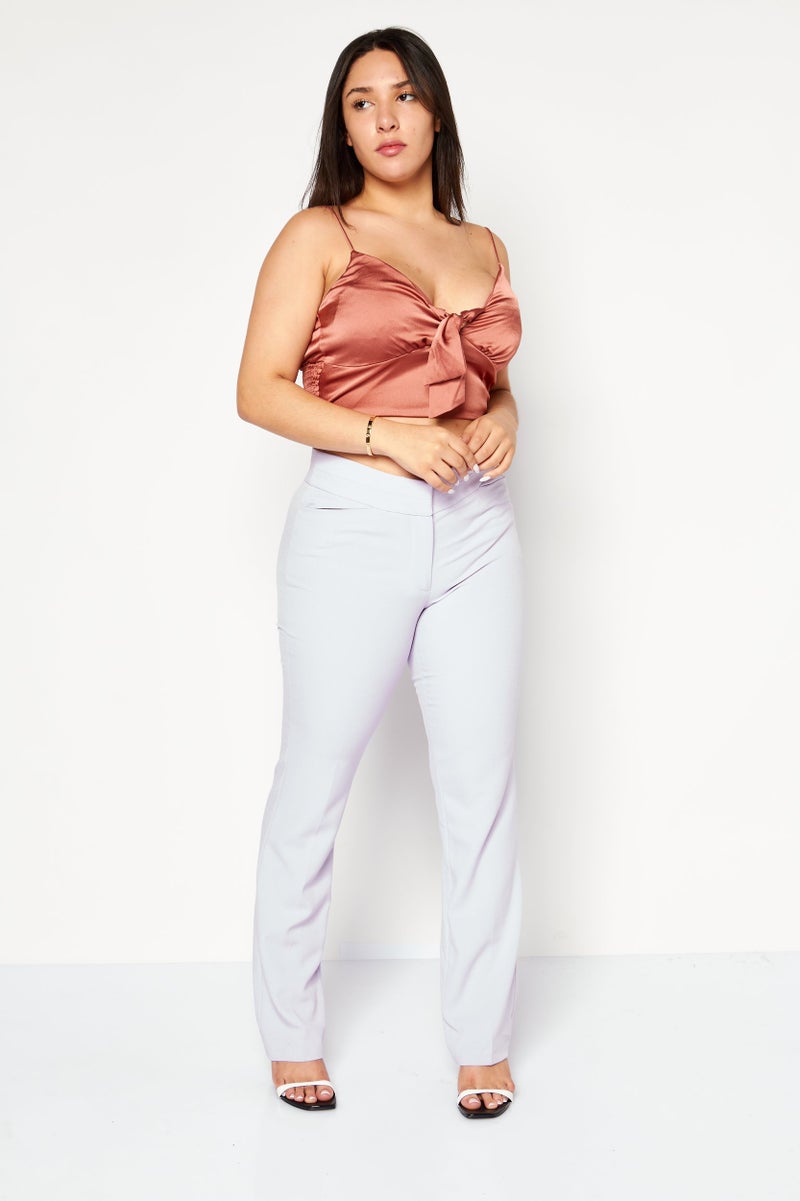 Endless Blu Women V Neck Sleeveless Top, Brown - Image 3