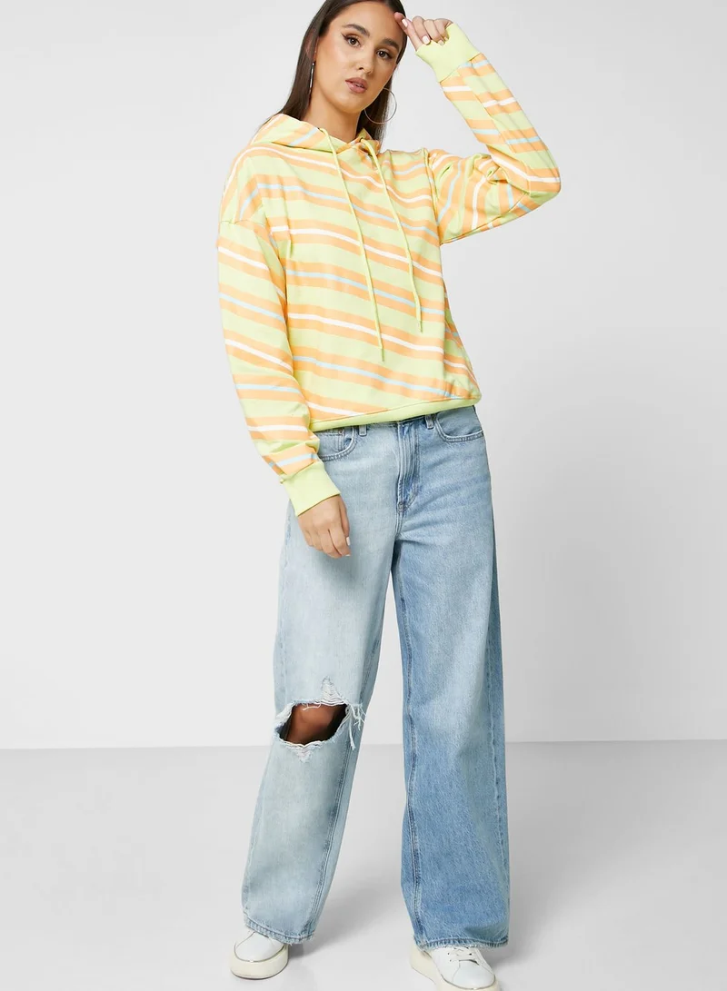 Ginger Multi Stripe Hooded Sweatshirt