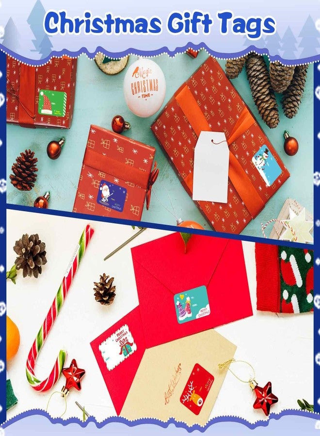 OTAITY 300 PCS Christmas Gift Tags Santa Claus Snowman Reindeer Christmas Presents Stickers Self Adhesive Christmas Tags for Wrapping Paper Christmas Holiday Decor - Image 5