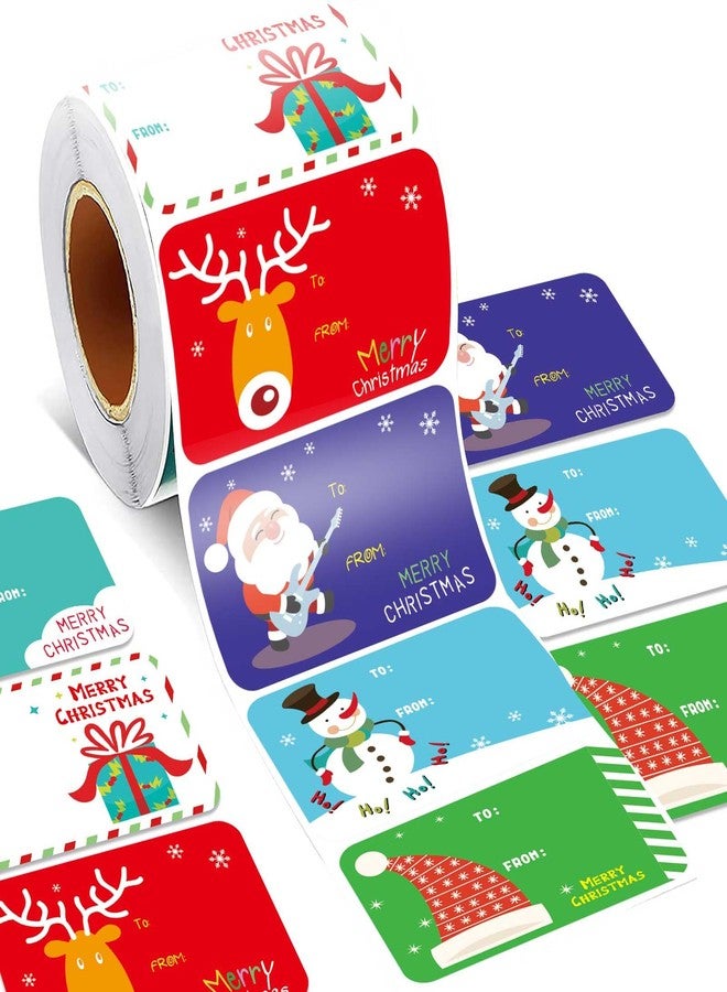 OTAITY 300 PCS Christmas Gift Tags Santa Claus Snowman Reindeer Christmas Presents Stickers Self Adhesive Christmas Tags for Wrapping Paper Christmas Holiday Decor - Image 1