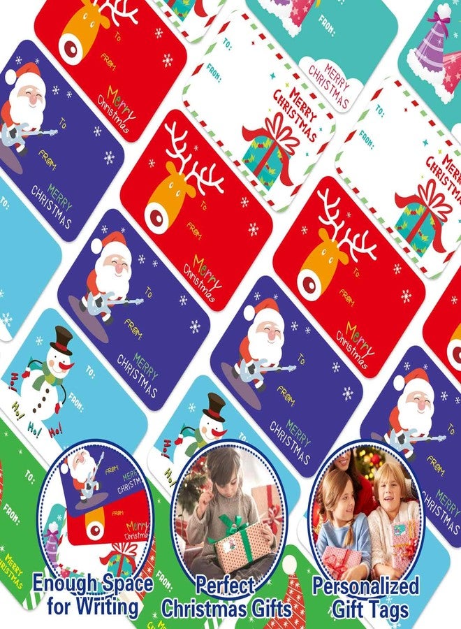 OTAITY 300 PCS Christmas Gift Tags Santa Claus Snowman Reindeer Christmas Presents Stickers Self Adhesive Christmas Tags for Wrapping Paper Christmas Holiday Decor - Image 3