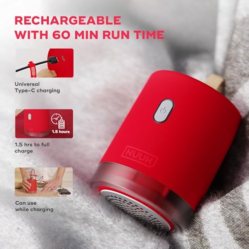 NUUK RIZZ Rechargeable Lint Remover for Clothes with FREE Storage Pouch | 2 Speed Modes For All Fabrics | 60 Min Runtime with Type-C Charging | Fabric Shaver for Woolen Sweaters, Shawls, Coats, Shirts - Image 5