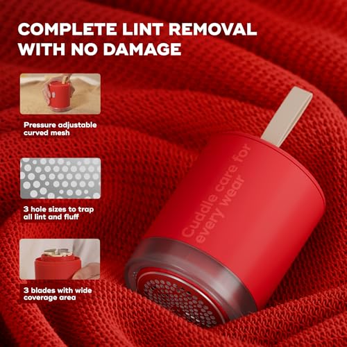NUUK RIZZ Rechargeable Lint Remover for Clothes with FREE Storage Pouch | 2 Speed Modes For All Fabrics | 60 Min Runtime with Type-C Charging | Fabric Shaver for Woolen Sweaters, Shawls, Coats, Shirts - Image 4