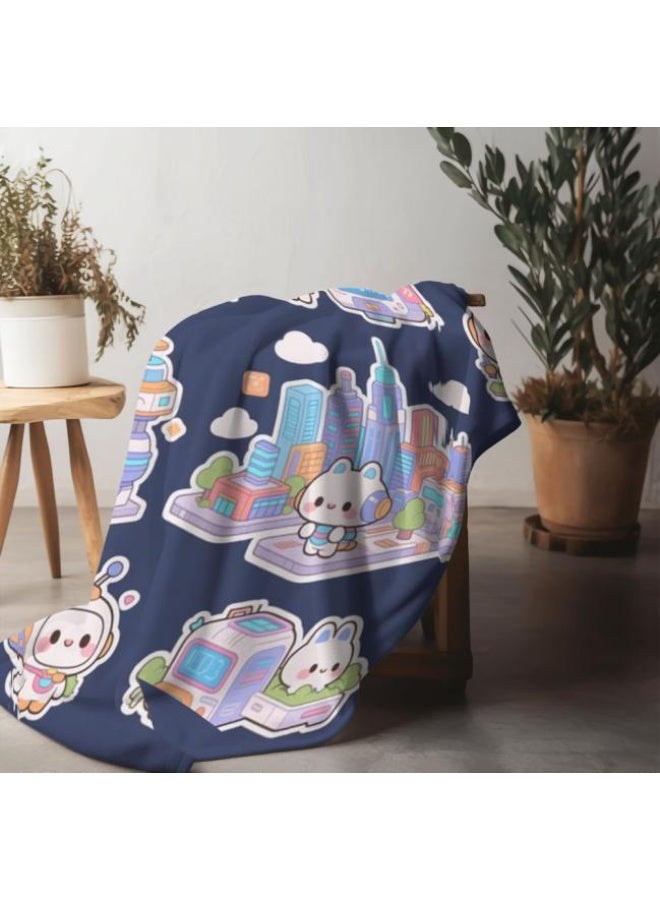general Baby and children's cartoon flannel thin blanket (warm and comfortable, suitable for sleep, game use) 70cm*100cm - Image 1