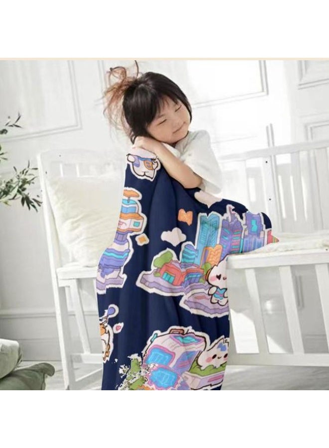 general Baby and children's cartoon flannel thin blanket (warm and comfortable, suitable for sleep, game use) 70cm*100cm - Image 3