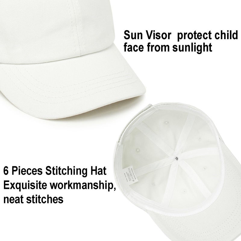 Beieverluck Toddler Baseball Hat, 4 Pieces Adjustable Cotton Cap for Kids Aged 3-10 Years, Unisex HAT (Black, White, Pink, Light Pink) - Image 4