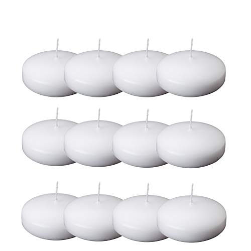 Loviga 12Pcs Floating Candles for Centerpieces 4 Hours 1.7 Inch Burning White Unscented Classic Floating Candles for Weddings, Parties,Spa,House-Warming,Holiday and Home Decorations - Image 1