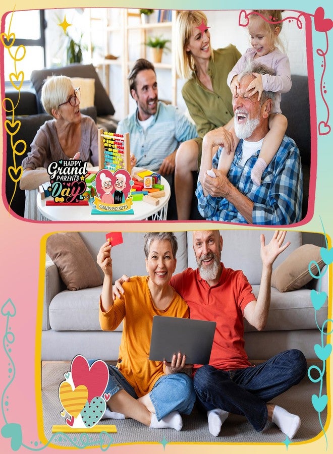 Pickmesh 6 Pcs Grandparents Day Table Centerpieces Happy Grandparents Day Wooden Decorations for Best Grandpa and Grandma Ever Grandma and Grandpa Wood Tabletop Party Supplies, 6 Styles - Image 5