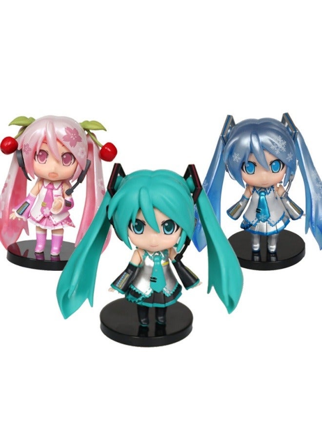 عام هاتسوني ميكو Q الإصدار هاتسوني سطح المكتب الديكور لعبة المشتركة المنقولة هاتسوني نموذج سيارة كعكة الديكور - Image 2