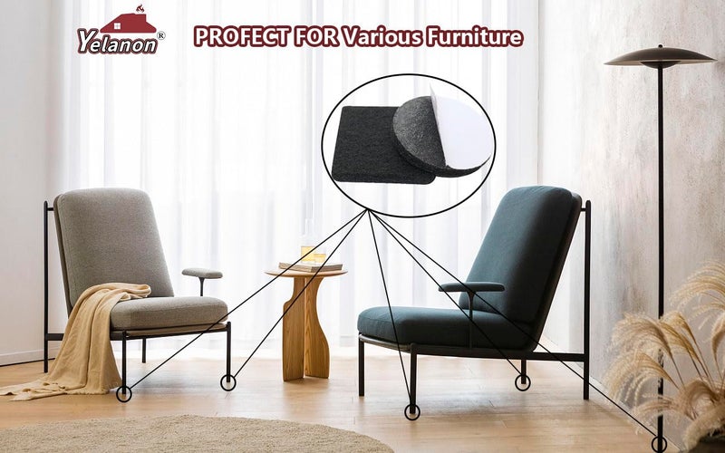 Yelanon Felt Furniture Pads -48 Pcs 1.5"" Premium Felt Pads For Chair Legs Furniture, Floor Protectors For Hardwood Floors, Black - Image 5