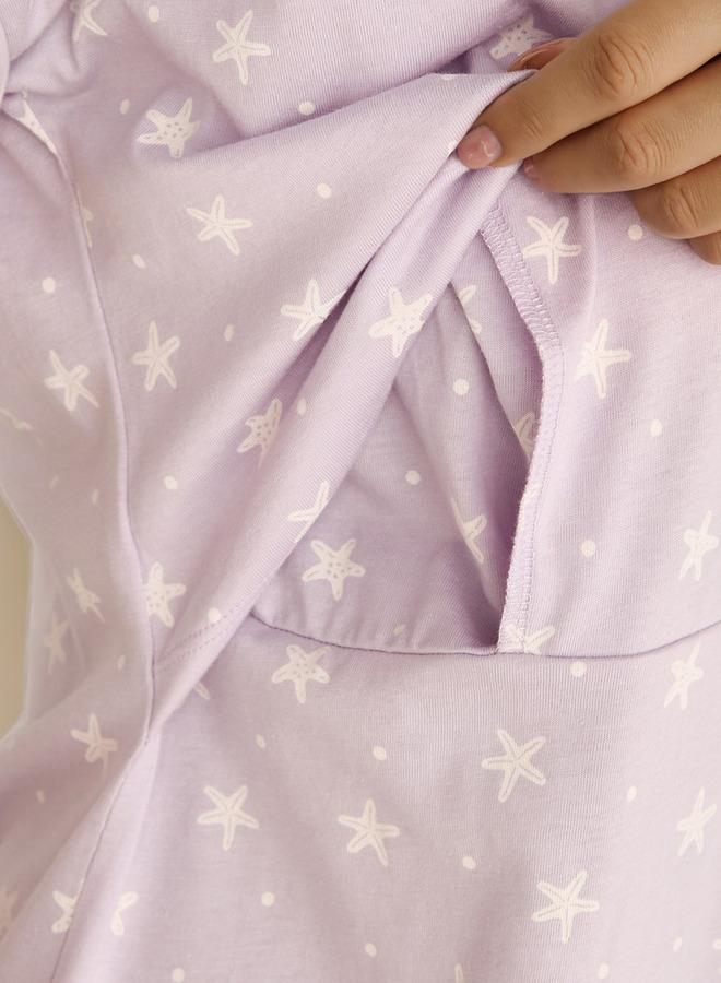 سبلاش فيڤ فستان نوم للحوامل مطبوع - Image 3