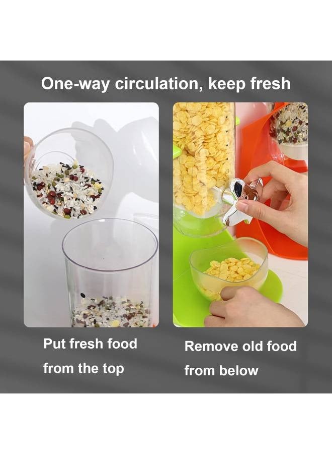 Double Cereal Dispenser Storage Container for Kitchen Food Organization - Image 3