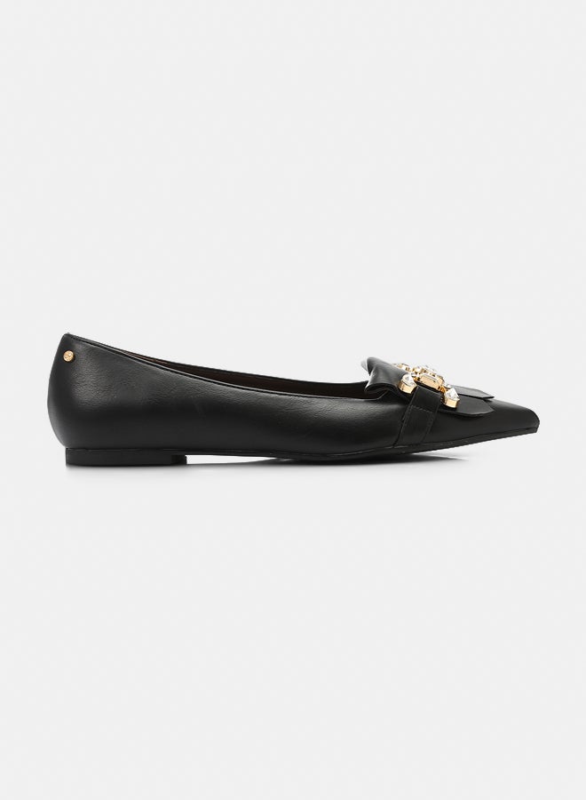 Dejavu Shoes JAL-DVTX-008 Leather Pointed Toe Cap Ballerina For Women - Image 1