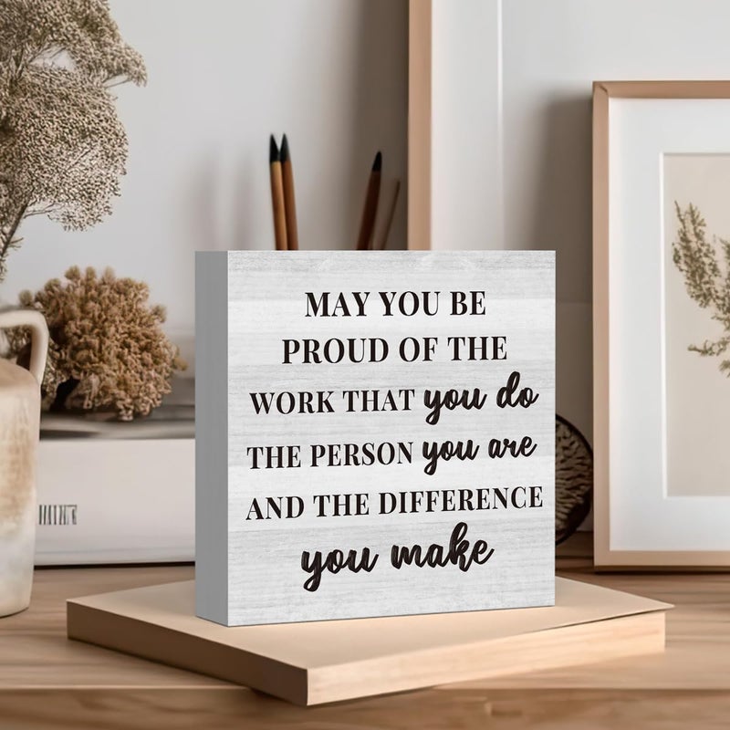 Zopedia Social Worker Doctor Nurse Teacher Lawyer Volunteer Gifts Thank You Gifts Retirement Gifts May You Be Proud of the Work You Do Sign Home Office Desk Decor 5 X 5 Inch - Image 4