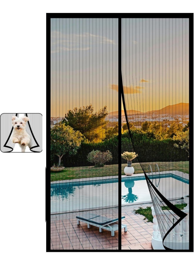 ماجيك ميش باب شبكي مغناطيسي – مناسب لمقاس باب 19.5 × 83 بوصة | ستارة شبكية ضد الحشرات تُغلق تلقائيًا بدون استخدام اليدين، قماش متين مزود بخطاف ولصق للإطار، صديقة للأطفال والحيوانات الأليفة، مثالية للأبواب والبلكونات - Image 1