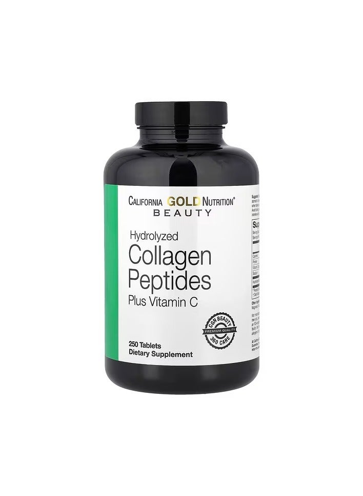 California Gold Nutrition, Collagen Peptides + Vitamin C, Hydrolyzed Type 1 & 3, 6,000 mg, 250 Tablets
