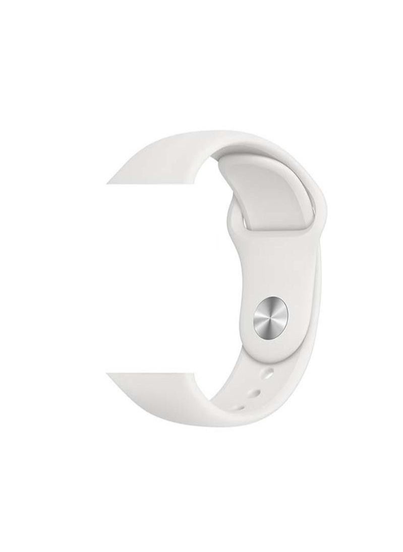 Generic - Apple Watch Band, Silicone Apple Watch Strap for Apple Watch Series 5/6/7 42/44/45mm White - Image 1
