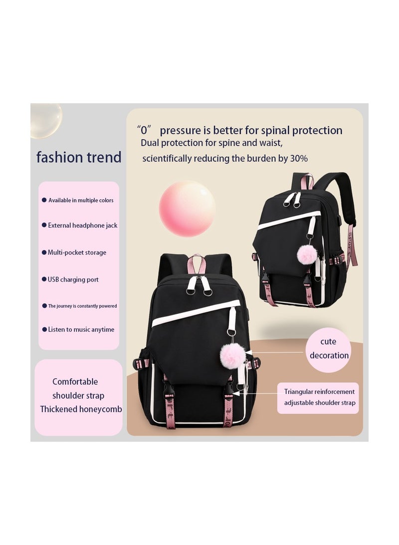 Student creative pattern backpack three-piece set 3D erfly series men's and women's large-capacity computer backpack combination,21- Three-piece set - 4 - 253 - 24 - 86 - Image 2