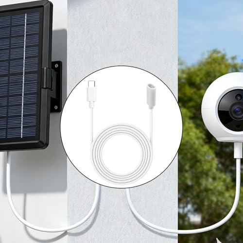 BTFO White USB-c Male to Female Extension Power Cable, 6m/20ft Long Type C-Shaped Extender Wire Cord Compatible with Solar Panel Pan-Tilt Indoor Camera (2024 Version)/ Mag-Safe Charger - Image 5