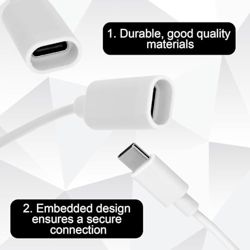 BTFO White USB-c Male to Female Extension Power Cable, 6m/20ft Long Type C-Shaped Extender Wire Cord Compatible with Solar Panel Pan-Tilt Indoor Camera (2024 Version)/ Mag-Safe Charger - Image 4