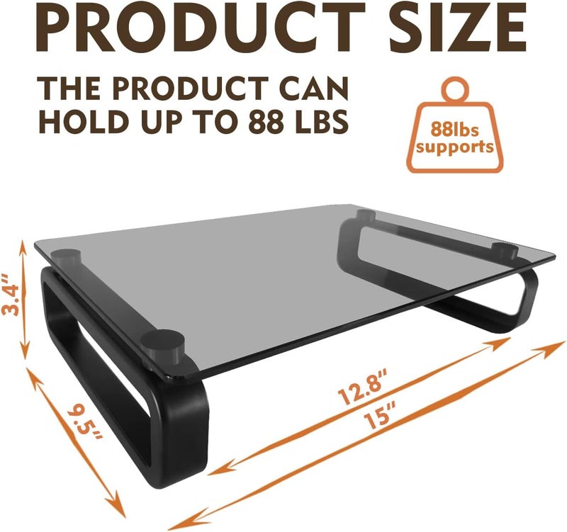 Hemudu Laptop Monitor Stand TV Screen Riser, Black HD02B-001P - Image 5