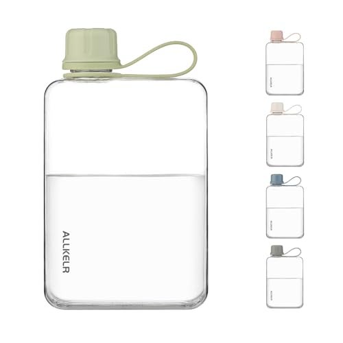 ALLKELR Portable Flat Water Bottle,BPA Free Reusable Tritan Plastic Travel Water Bottle Cup,Lightweight Leakproof Slim Water Bottle Fits Purse,Backpacking, Hiking (Green, 17 oz) - Image 3